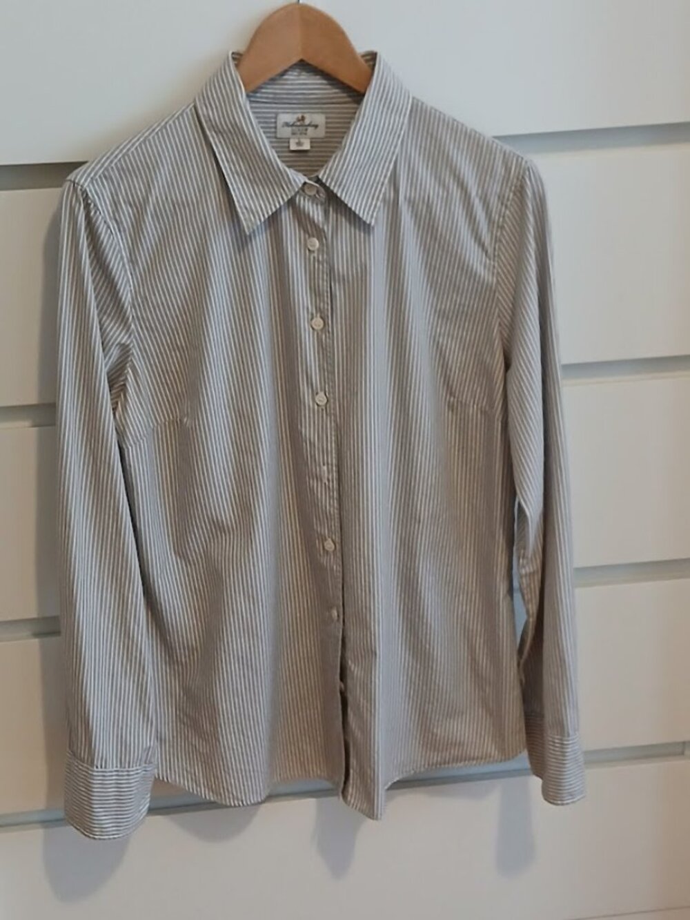 J Crew 100% Cotton Grey Stripe Shirt - L